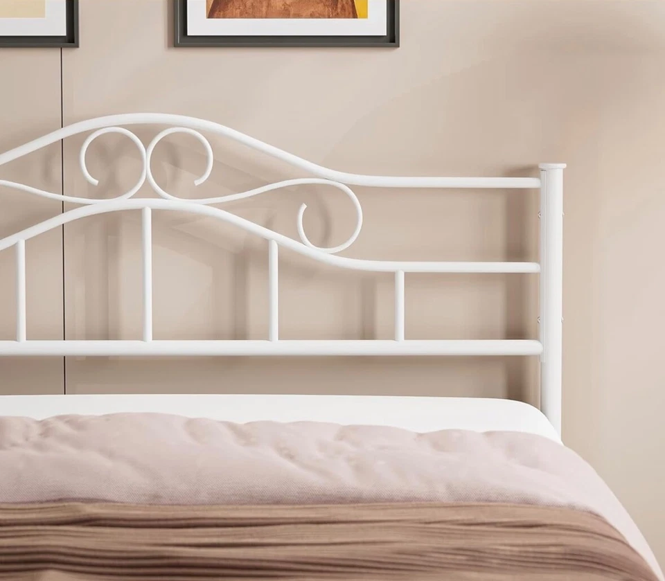 Nuevo cabecero de metal coquette blanco Foto 3 de 4