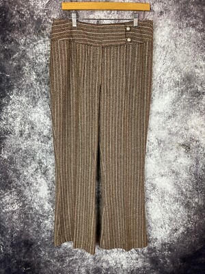 NEW Metro Style Dress Pants Womens 12 Tweed Herringbone Wool City Life Academia