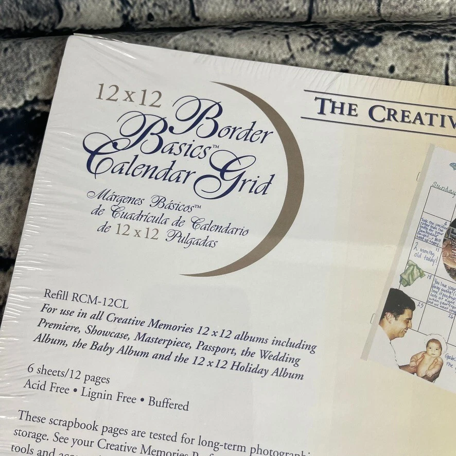 Creative Memories 1999 12x12” Border Basic Calendario Cuadrícula 2 paquetes Foto 3 de 4