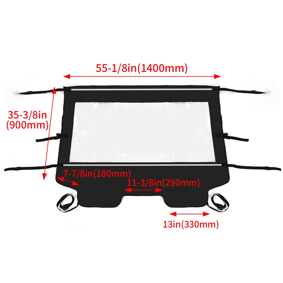 UTV Rear Window Windshield Back for Kawasaki TERYX 4 800 2014-2024 Foto 2 de 4