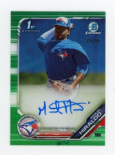 2019 Bowman Chrome Diego Hiraldo Auto 1st Prospect Green Refractor /99 Autograph