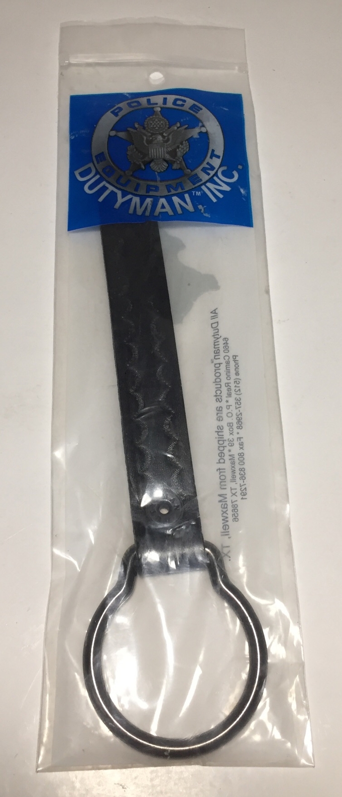 Dutyman Baton Flashlight Key Keeper Ring Holder for Duty Belts Leather Black