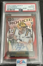 �� JOE BURROW RC AUTO/20 PSA 10 GEM MINT �� RARE. Panini Legacy Prem. Penmanship