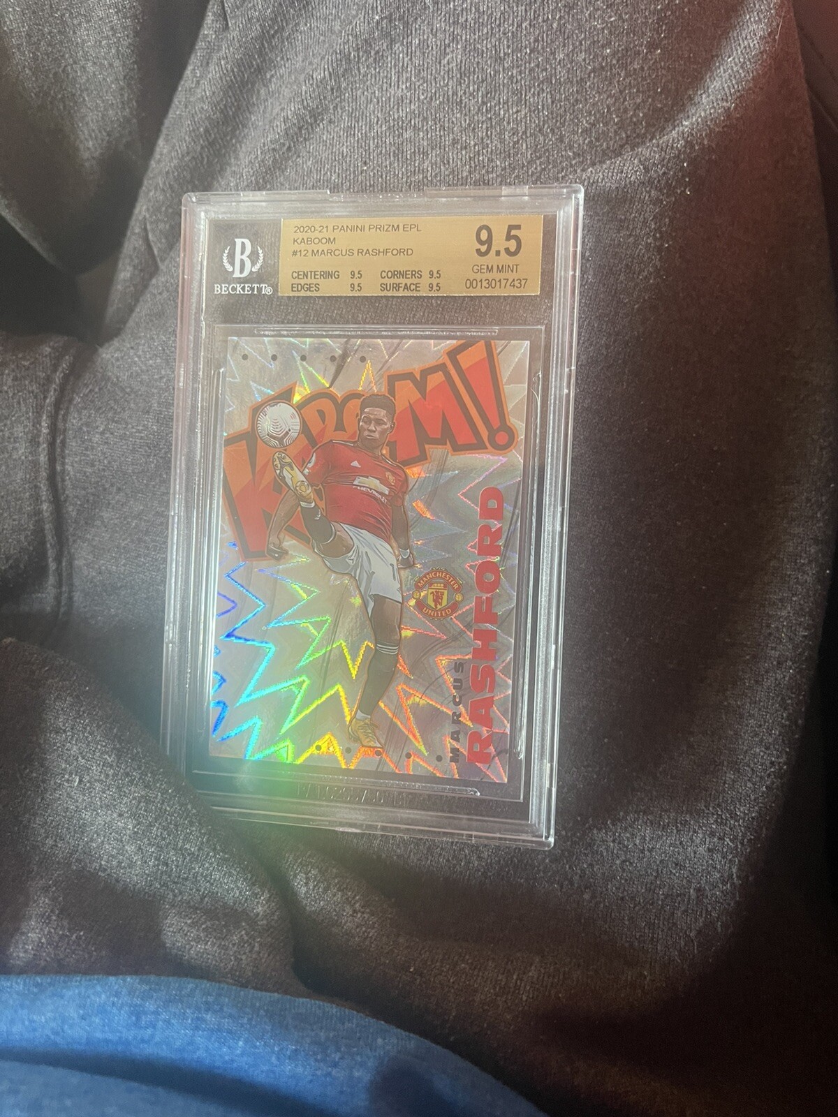 2020 Panini Prizm EPL Marcus Rashford #12 KABOOM BGS 9.5 GEM MINT Manchester