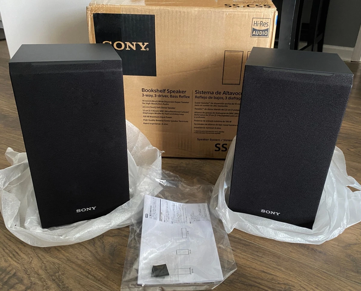 Sony SS-CS5 3-Way 3-Driver Bass Reflex Stereo Bookshelf Speakers