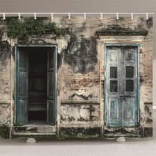 Dim Gray Corner Street 3D Shower Curtain Waterproof Fabric Bathroom Decoration