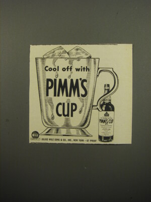 1950 Pimm's Cup Ad - Cool off with Pimm's Cup