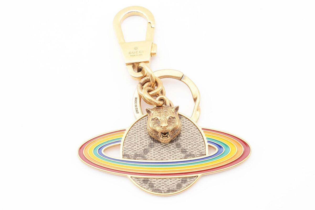GUCCI Saturn Tiger Keychain Key ring holder Bag Charm GG GUCCI Saturn Tiger Keychain Key ring holder Bag Charm GG