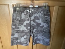 Lucky Brand Boys Shorts Camo Cargo Chino Khaki Pockets Drawstrings Size 10-12