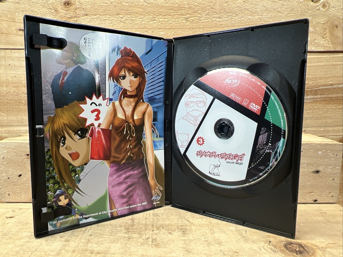 EXCEL SAGA Anime Series VOL 1-3 DVD Set Lot of 3, Good Preowned