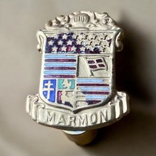 Marmon Headlamp Badge Emblem 1920s Tiny 34 Dash Mount Cloisonne Wear Marmon Headlamp Badge Emblem 1920s Tiny 34 Dash Mount Cloisonne Wear