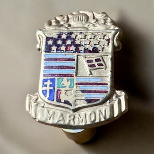 Marmon Headlamp Badge Emblem 1920's Tiny 3/4" Dash Mount Cloisonne Wear