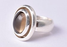 925 Sterling Silver Smoky Quartz Gem Handmade Rose Gold/Gold Plated Ring GRS1067