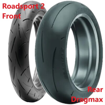 Drag Racing Reifen Dunlop 120/60 ZR17 Roadsport 2 & 190/50 ZR17 Dragmax Triumph