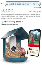 Bird Buddy Smart Bird Feeder With Camera Solar Powered Solar Roof