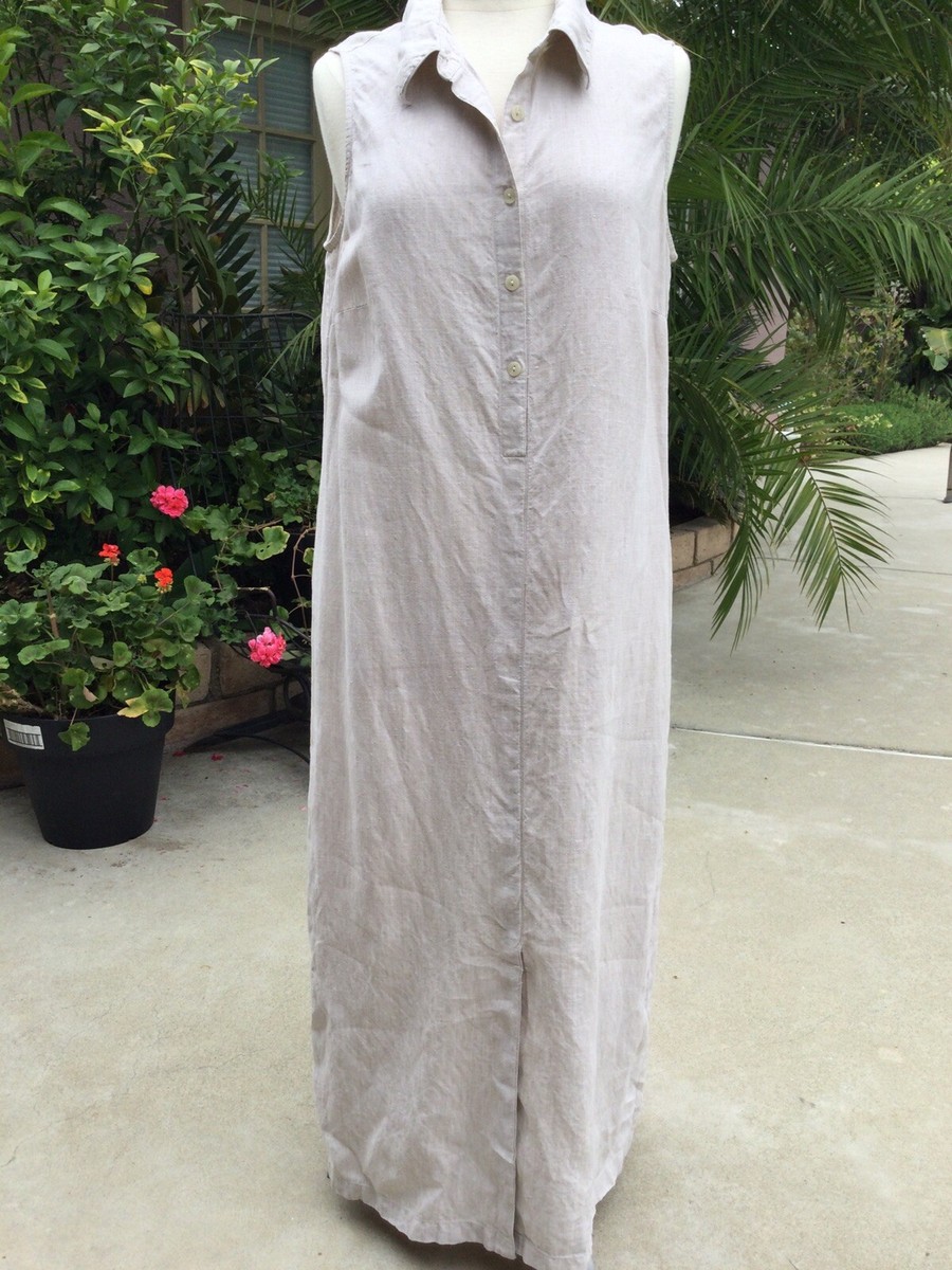 knee length dresses for ladies Tyrah Dress in Oat Linen 2 main image 1