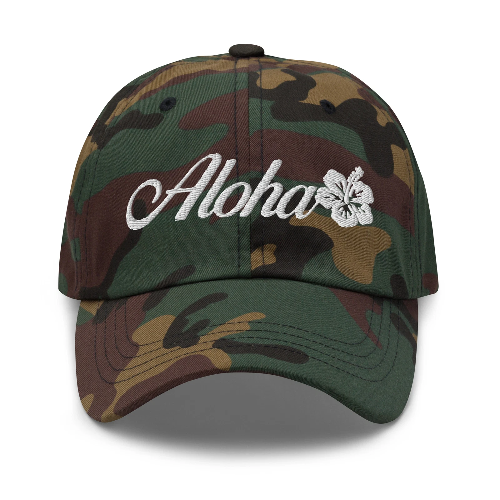 Aloha Dad Hat with Hibiscus Embroidery