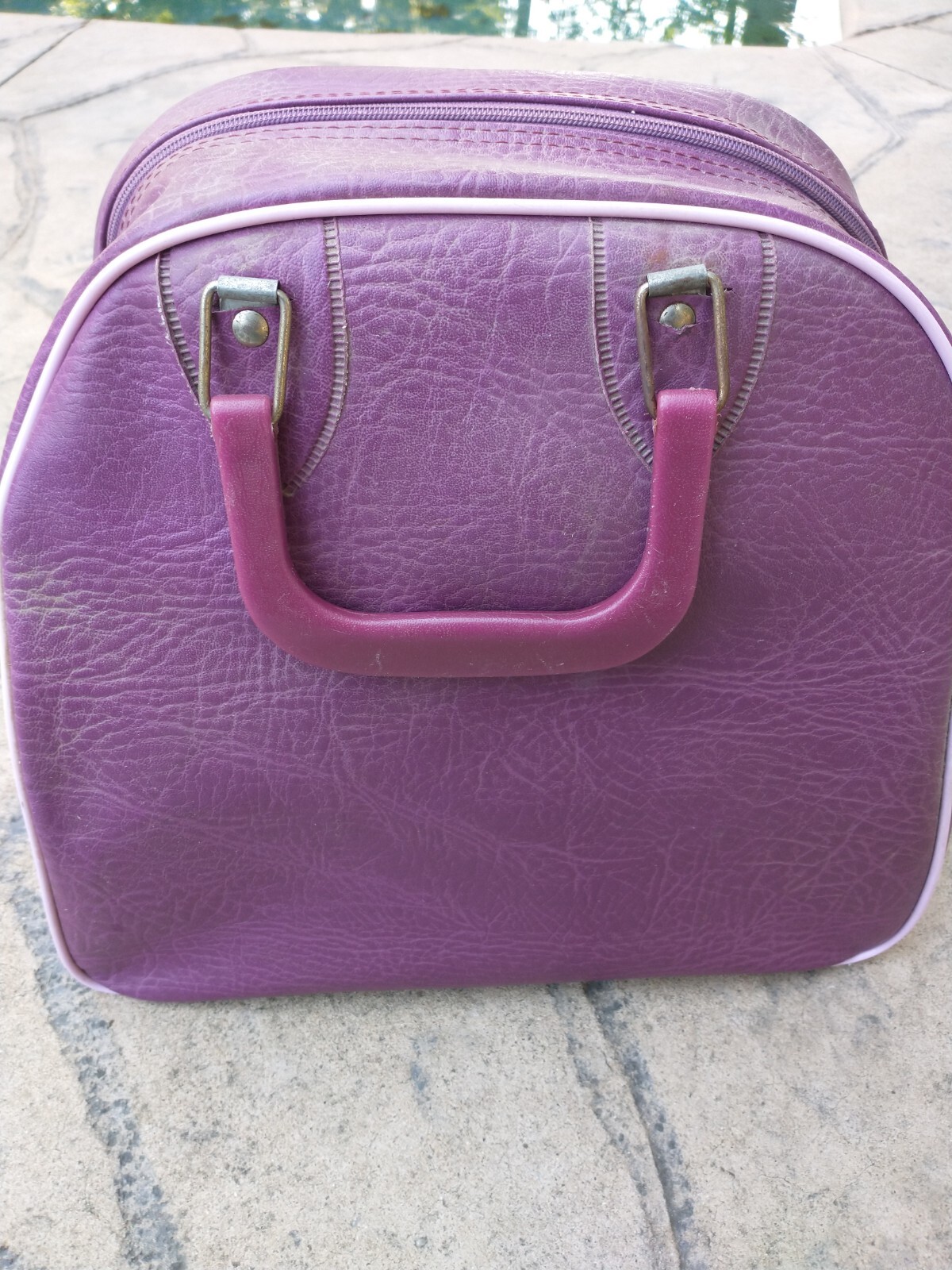 Don Carter Bowling Ball Bag Vintage 3Stripe Wave Design Mauve and Pink