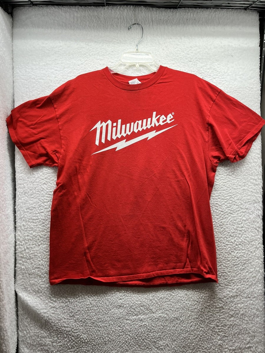 Milwaukee Tools Shirt Mens XL Extra Large Red Short Sleeve NECA