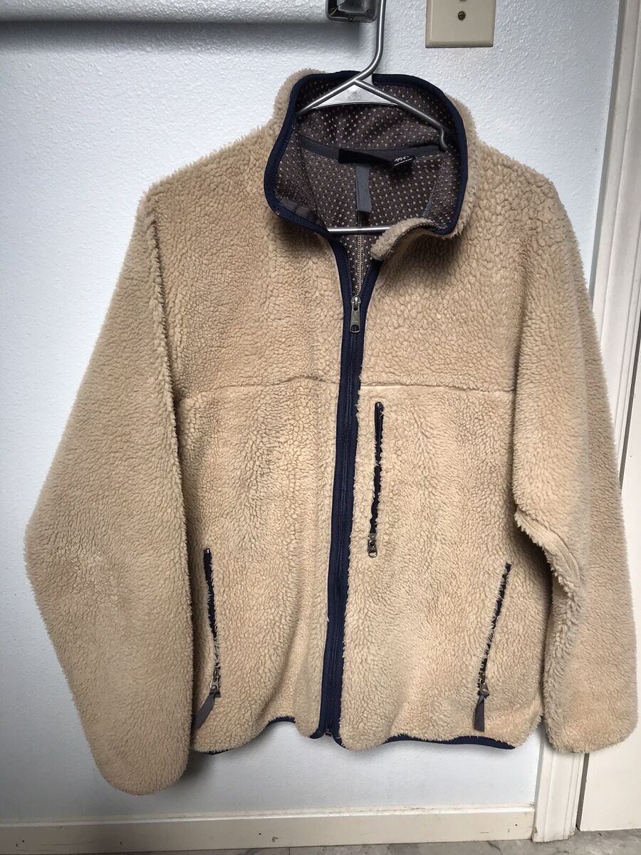 Vtg 90s Patagonia Deep Pile Fleece Jacket L USA 23023 Cream Vtg 90s Patagonia Deep Pile Fleece Jacket L USA 23023 Cream