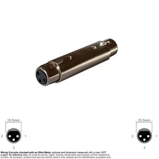 Adapter Audio Connector XLR XLR3C 3-Pin Female Extension Coupler Gender Changer