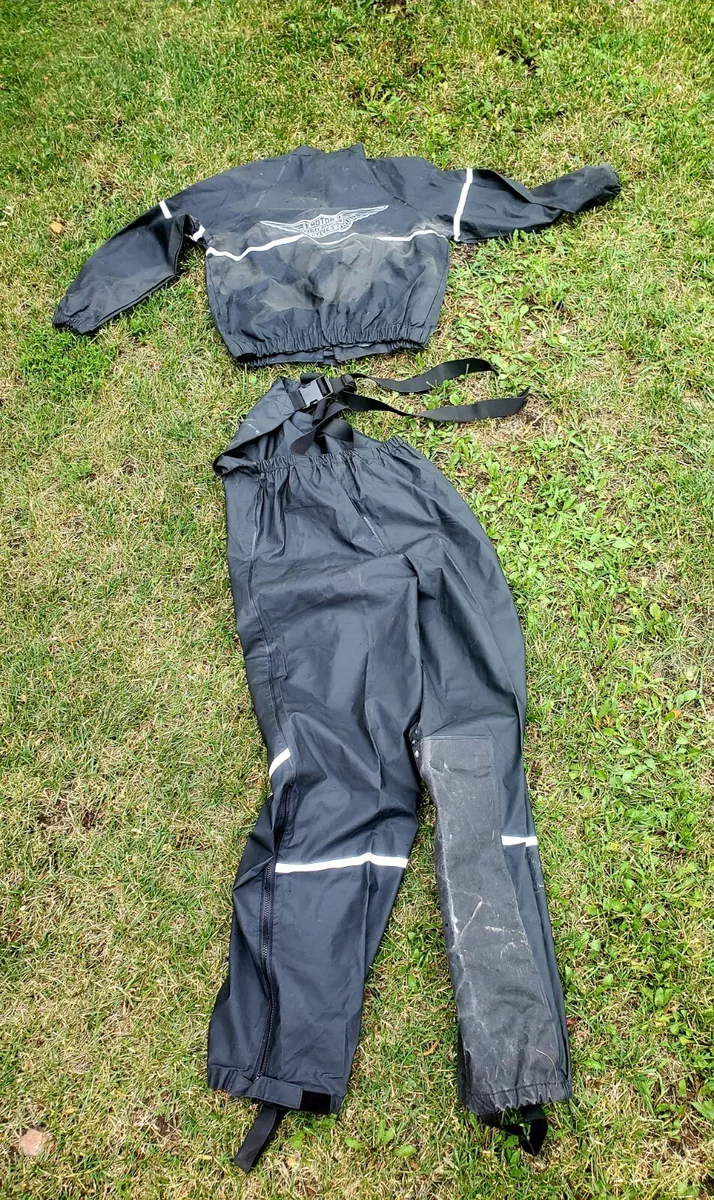 Harley Davidson Riding Gear 2 Piece Black Gray Rain Suit Size XS