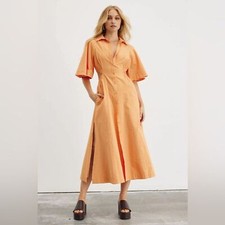 NWT Sovere Persist Cotton Midi Dress in Mango Orange Size Small
