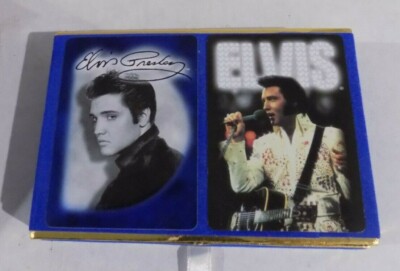 Elvis Presley Box Set of 2 Decks of Cards Blue Velvet Case 2000