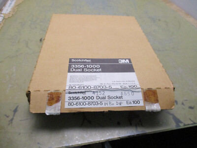 Box of 100 3M 3356-1000 Dual Socket 14 Pin DIP Sockets [5*F-1]