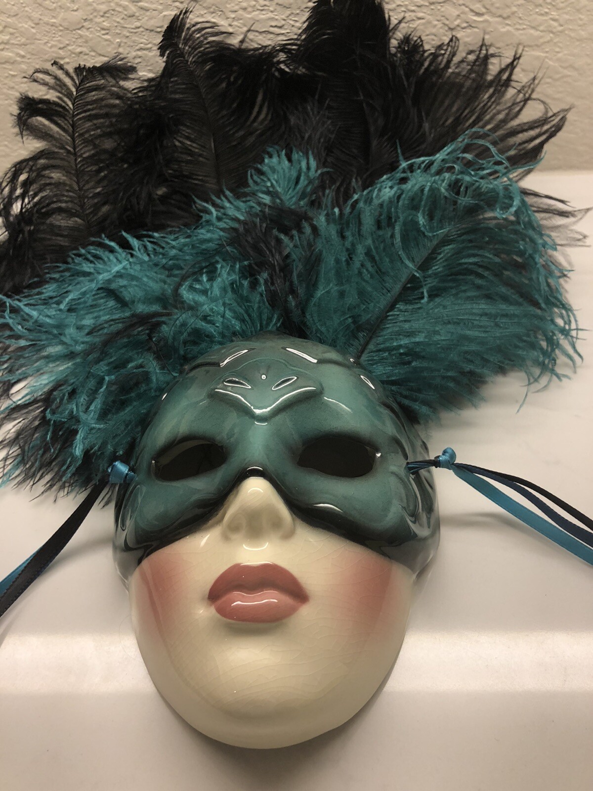 AUTHENTIC MASQUERADE CERAMIC FULL FACE FEATHER MASK … Gem