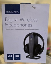 Insignia RF Wireless Over-The-Ear Headphones Black USED 