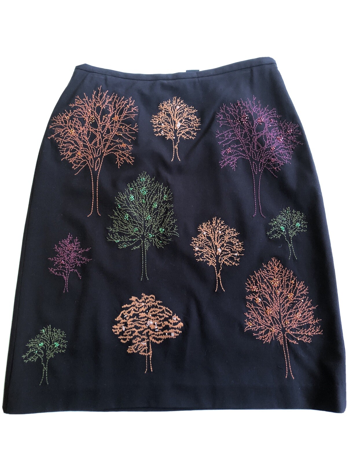 Grace Elements 8 Brown Embroidered Beaded Trees P… - image 1