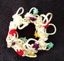 Girls Spaghetti Stretch Bracelet White with Color Stars