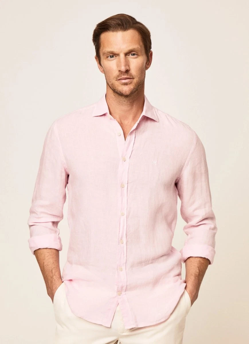 Pink slim sale fit shirt