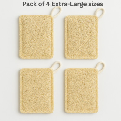 Extra großer Luffa Scheuer 2 Stück - Geschirrpeeling, Wurzel Gemüse Peeling Pads