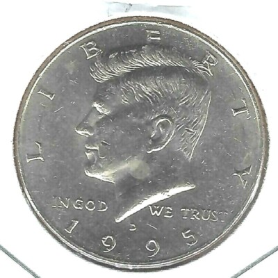 1995-D Denver Circulated Copper-Nickel Clad Copper Strike 50C Coin!