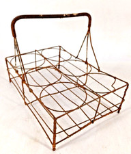 PANIER EN FIL DE FER 6 VERRES COLLECTION BISTROT BAR CAMPAGNE BOUTEILLE SALADE