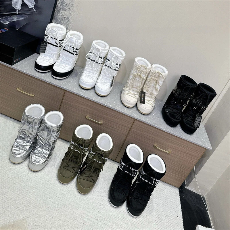 Bota Moon Feminina Elevação Interna Antiderrapante Botas de Neve Quentes Inverno Quente Luxo - Imagem 2 de 4