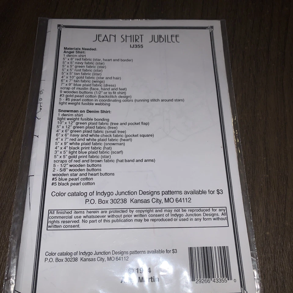 Indygo Junction Jean Shirt Jubilee Applique Pattern Angel Snowman - Image 3 of 3