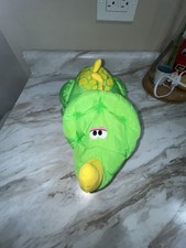 Vintage 1992 Fisher Price Puffalump Dino Roars Green Triceratops Dinosaur Plush