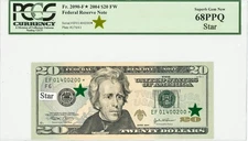 FR #2090-F* $20 FW 2004 FRN Star Superb Gem New 68 PPQ PCGS 947115-22