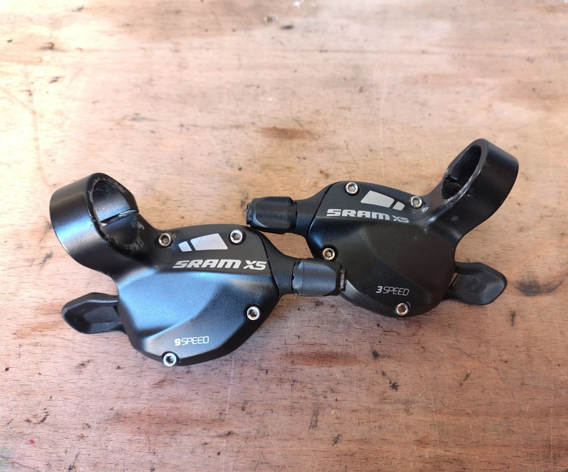 SRAM X5 3x9 Speed Trigger MTB Shifter Set Pair Black Plastic