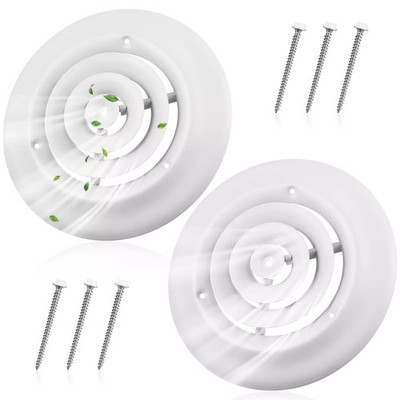 2 Pieces 6 Inch Round Vent Cover Ceiling Diffuser HVAC Vent Duct Cover Replac...