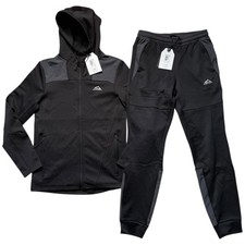 Alpyrex Proflux Tracksuit Poly Fleece ZT Hoodie Joggers in Black BNWT Men's XS