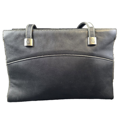 Lauren Ralph Lauren Black Leather Satchel Millbrook Bag Medium Shoulder Handbag