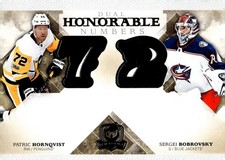 Patric Hornqvist Sergei Bobrovsky Dual Honorable Number 2017-18 UD The Cup Blank