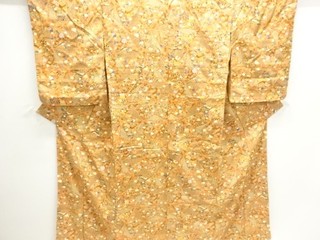 19839# JAPANESE KIMONO / ANTIQUE KIMONO / SILK / ASANOHA & FLOWER CLASSICAL