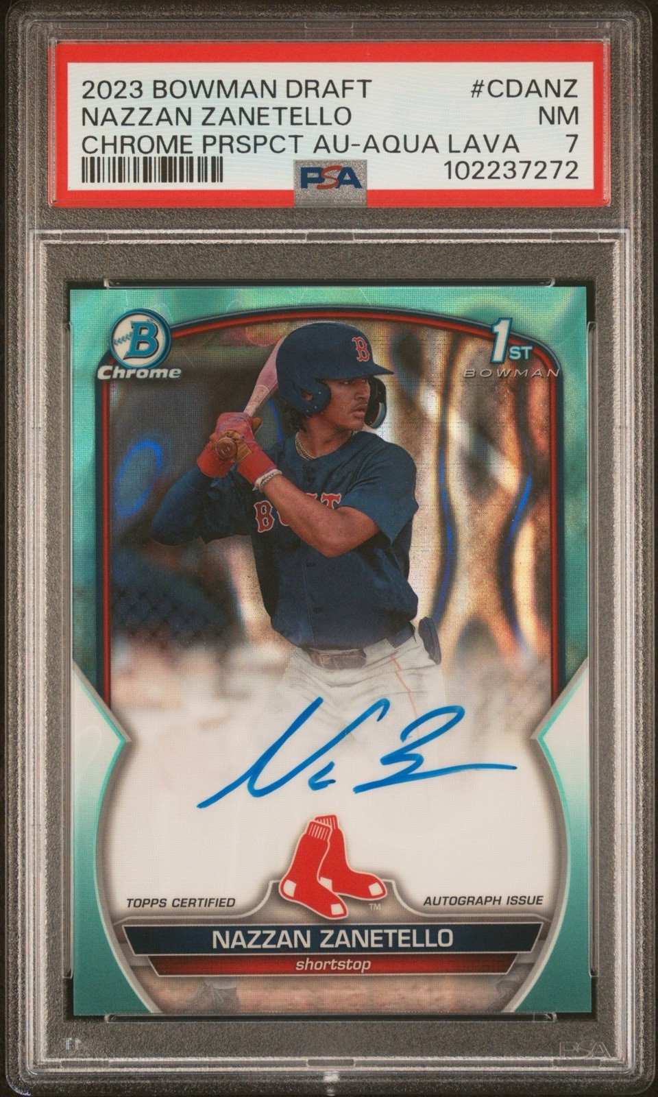 2023 Bowman Draft - 1st Chrome  Auto Nazzan Zanetello #CDA-NZ Aqua Lava /199