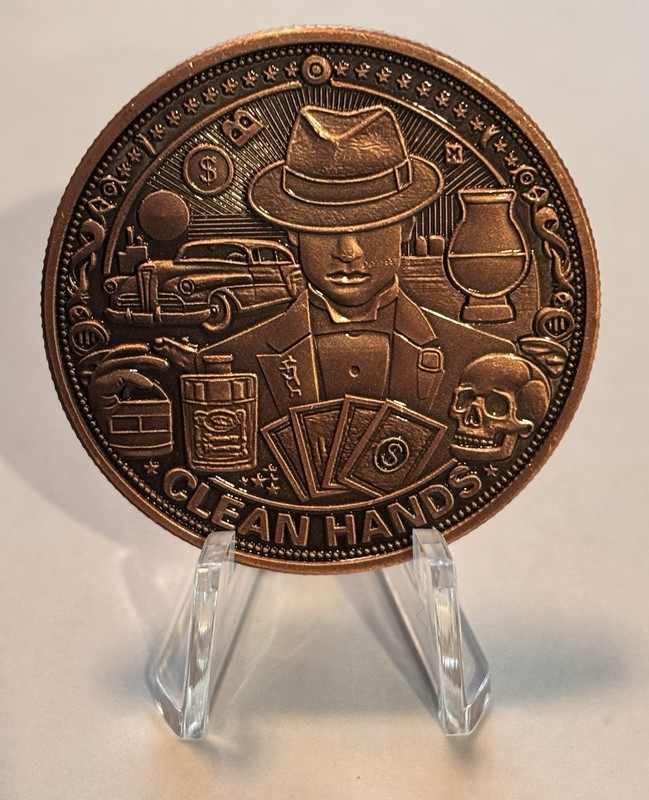 Clean Hands Dirty Money 1 Oz .999 Copper Matte Novelty Round