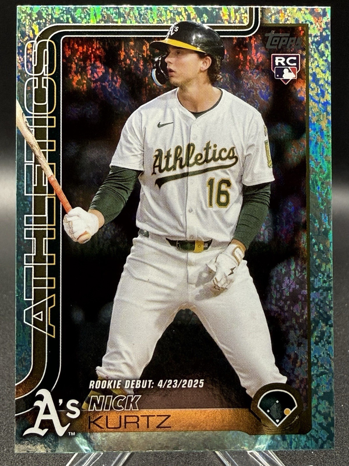 2025 Topps Update Nick Kurtz #USC197 Aqua Holo Foil (RC) Rookie Debut SP